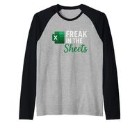 Freak in The Sheets, Contabile Divertente Foglio di calcolo Excel Maglia con Maniche Raglan