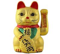 Freak Scene Gatto della Fortuna - Gatto Cinese - Maneki Neko in Ceramica - 26 cm - Oro