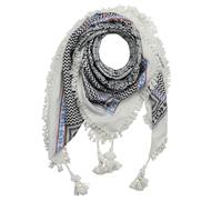 Kefiah dettagliata elegante sciarpa palestinese bianco-nero foulard Modello 2