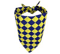 Freak Scene Sciarpa a bandana a scacchiera piccola blu giallo foulard quadrato