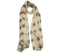 Freak Scene Sciarpa di cotone - pareo - sarong - stelle - beige-grigio