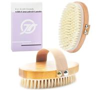 FREATECH 2-Pezzi Spazzola Corpo a Secco con Setole Naturali Morbide e Dure, Anticellulite Spazzola Esfoliante Corpo Scrub Spazzola Bagno Doccia per Rimuovere Pelle Morta e Drenaggio Linfatico