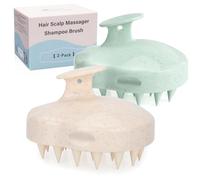 FREATECH Confezione da 2 spazzole massaggianti per capelli in paglia di grano, con setole in silicone, per la crescita dei capelli e la forfora, esfoliante per la testa del cuoio capelluto, per uso