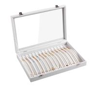 Frebeauty 15 Ganci Collana Vassoio Velluto Neckalce Organizzatore Coperchio Collana Holder Box Gioielli Organizzatore Pendenti Catene Collana Jeweley Vassoio Donne Ragazze(bianco)