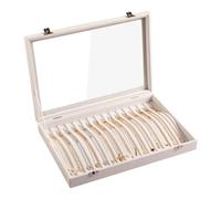 Frebeauty 15 Ganci Collana Vassoio Velluto Neckalce Organizzatore Coperchio Collana Holder Box Gioielli Organizzatore Pendenti Catene Collana Jeweley Vassoio Donne Ragazzebeige