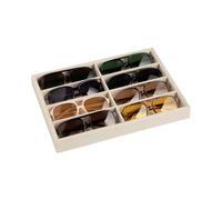 Frebeauty Organizer in velluto, vassoio per occhiali, vassoio per occhiali da sole con coperchio trasparente, custodia per occhiali da sole, espositore per occhiali da vista/orologi