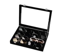 Frebeauty Organizer per occhiali da sole, organizer per occhiali in velluto, 8 scomparti per cassetti, scatola per occhiali da sole uomo/donna, 34 x 24 x 3,8 cm, vassoio espositore per occhiali da