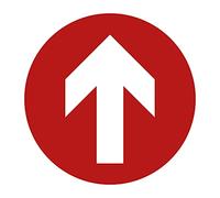 Frecce adesive da pavimento 40x40 cm | Indicazioni di percorso kit 3 pezzi | Adesivi con plastifica antiscivolo certificata per una durata prolungata (Rosso)
