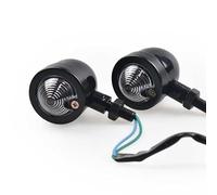 Frecce bullet nere lente chiara (2 pezzi) cafè racer moto custom