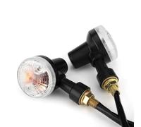 Frecce Indicatori per moto LED 12V Plastica Nera Frecce Indicatori | Lente per ambra 45mm, housing nero/argento, design retrò compatto, plastica , luce intensa(C)
