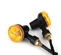 Frecce Indicatori per moto LED 12V Plastica Nera Frecce Indicatori | Lente per ambra 45mm, housing nero/argento, design retrò compatto, plastica , luce intensa(D)
