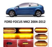 FRECCE LATERALI LED DINAMICHE PROGRESSIVE per FORD FOCUS MK2 TRASPARENTI CANBUS