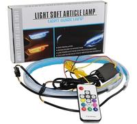 Frecce LED Dinamiche RGB 60cm 12v Gestibili Tramite Telecomando con Giochi Di Colore - Montaggio Semplice - Perfette per Scooter, Moto, Auto, Camion - Impermeabile - Design Compatto e Leggero