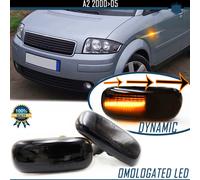 Frecce LED Laterali Dinamiche Sequenziali per AUDI A2 Nere Fumè CANBUS Omologate