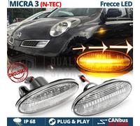Frecce LED Sequenziali per Nissan Micra 3 N-TEC DINAMICHE Laterali Nere CANbus