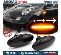 Frecce LED Sequenziali per Nissan Micra 3 N-TEC DINAMICHE Nere CANBUS Omologate