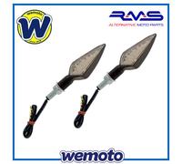 Frecce Luce a Led Nere Lente Bianca RMS Indicatori Universali Moto