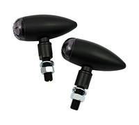 Frecce Micro Bullet LED Nere Lente Fumè Omologate x Moto Harley e Custom