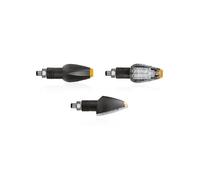 FRECCE MOTO COPPIA INDICATORI DI DIREZIONE NERO TRASPARENTE chaft OMOLOGATE LED