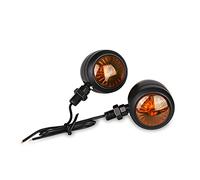 Frecce Moto,Freccia Moto Indicatore Dei Segnali Di Direzione Del Motociclo Universale 12V Retro Luci Segnale Della Moto 2 PC(2PC Black)