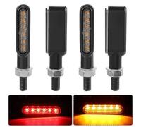 Frecce Moto Omologate,Frecce Led Moto Luce di direzione Uso adatto per moto, 12 V, spia di direzione Uso adatto per scooter, moto da cross, cruiser, racer, fanale posteriore laterale.(4pcs Red Amber)