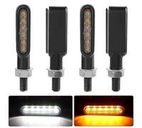 Frecce Moto Omologate,Frecce Led Moto Luce di direzione Uso adatto per moto, 12 V, spia di direzione Uso adatto per scooter, moto da cross, cruiser, racer, fanale posteriore laterale.(4pcs White Amber