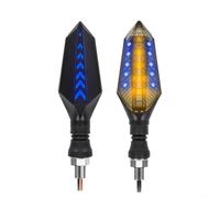 Frecce per moto LED Sequenziali 12V ABS Nero Frecce per moto(Blue) | Design sequenziale laterale, per stile , alta visibilità stradale, guscio nero, lente PC trasparente