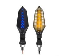Frecce per moto LED Sequenziali 12V ABS Nero Frecce per moto(White) | Design sequenziale laterale, per stile , alta visibilità stradale, guscio nero, lente PC trasparente