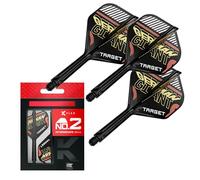 Freccette Target Gabriel Clemens K Flex Voli e Sistema di Alberi, No.2 | Confezione da 3 Kflex all in One Flights, Accessori per Freccette | K-Flex Dart Attacco Manubrio Corto/Intermedio/Medio