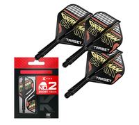 Freccette Target Gabriel Clemens K Flex Voli e Sistema di Alberi, No.2 | Confezione da 3 Kflex all in One Flights, Accessori per Freccette | K-Flex Dart Attacco Manubrio Corto/Intermedio/Medio