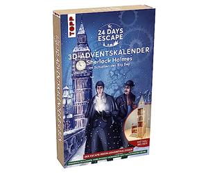 Frech Calendario dell'Avvento 3D 24 Days Escape - Sherlock Holmes all'ombra del Big Ben: 24 Puzzle Intorno al Modello di Torre XXL per Tutta la Famiglia