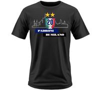 FRECS T Shirt Uomo Celebrativa Inter 2 Stella Campione d'Italia 2024 (IT, Testo, XL, Regular, Regular, Nero)