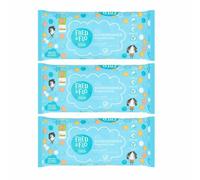 Fred & Flo - Confezione da 240 salviette biodegradabili senza profumo, confezione da 4 x 60 salviette ciascuna = 240 salviettine igieniche, per bambini, pelle morbida, delicata e delicata, realizzate