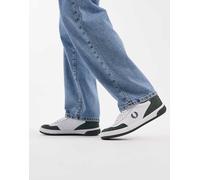 Fred Perry - B11 - Sneakers in camoscio e pelle bianche e verdi-Bianco 43