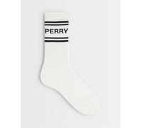 Fred Perry - Calzini da tennis écru a righe con logo-Bianco 6-8