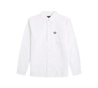 Fred Perry - Camicia a Maniche Lunghe in Cotone a Righe - - Shirts - Uomo - Bianco - XS