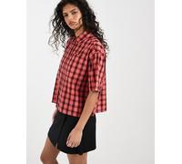 Fred Perry - Camicia a quadri testurizzata rossa e nera-Rosso 42