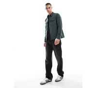 Fred Perry - Camicia giacca verde scuro con zip XL