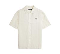 Fred Perry - Camicia in Lino Jacquard a Quadri - - Shirts - Uomo - Beige - L