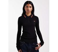 Fred Perry - Camicia in maglia a coste nera-Nero 48