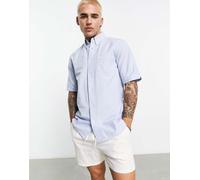 Fred Perry - Camicia Oxford a maniche corte azzurra-Blu M