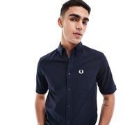 Fred Perry - Camicia Oxford a maniche corte blu navy M
