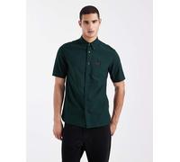 Fred Perry - Camicia Oxford verde scuro con logo L