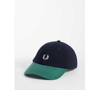 Fred Perry - Cappellino in piqué colorblock blu navy e verde One Size