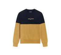 Fred Perry Colour Block Half Zip Sweatshirt, marrone, L