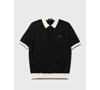 Fred Perry CONTRAST TIPPED KNITTED SHIRT men Polos black in taglia:XL