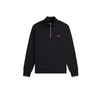 Fred Perry - Felpa da uomo a mezza zip, Nero S77, M