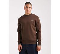 Fred Perry - Felpa girocollo marrone con profili a contrasto XL