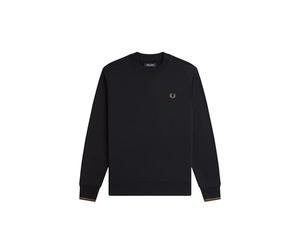 Fred Perry, Felpa Girocollo Uomo, Nero , L