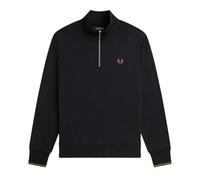 Fred Perry Felpa Mezza Zip Nero Sfumato Stone, Pietra nera sfumata, XXL